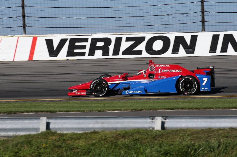 Pocono IndyCar: Mikhail Aleshin fastest in crash-filled practice
