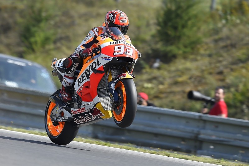 Marc Marquez says Valentino Rossi tow helped his Brno MotoGP pole