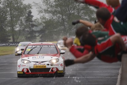 Croft BTCC: MG's Ash Sutton charges to first win in wet race three