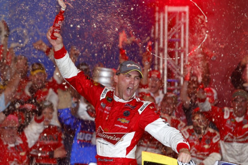 Charlotte NASCAR: Kevin Harvick wins as rivals brawl