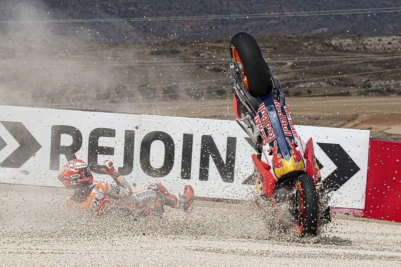 Honda's Marquez wanted to risk MotoGP Aragon free practice crash