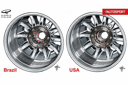 The latest tweaks to Mercedes' F1 wheel spacer design