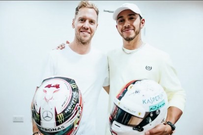 Lewis Hamilton and Sebastian Vettel swap F1 helmets