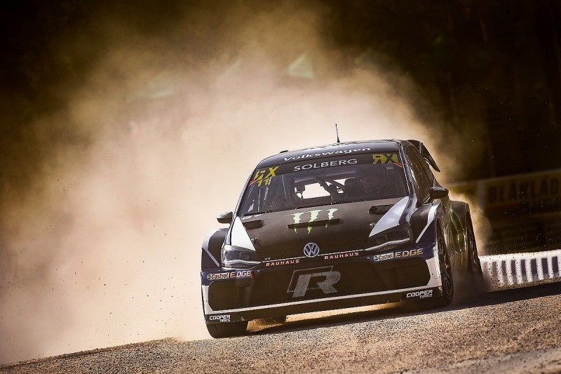 PSRX Volkwagen's Petter Solberg dominates first WRX day at Austin