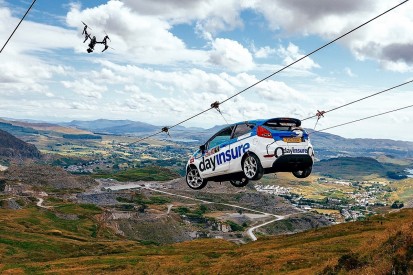 Fiesta completes zip wire stunt to showcase new Rally GB stage