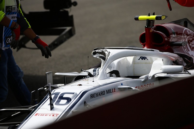 Charles Leclerc feels 'lucky' after seeing Belgian GP halo damage