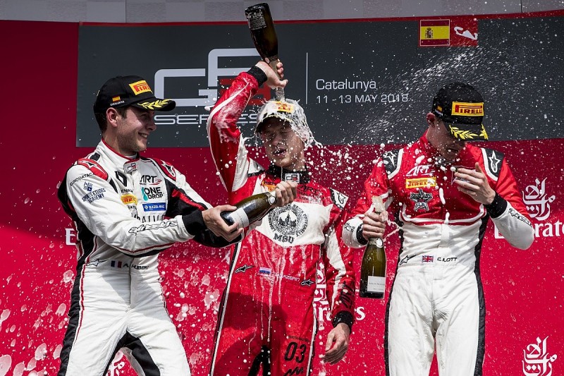 GP3 Barcelona: Force India's Mazepin leads ART 1-2-3 to debut win