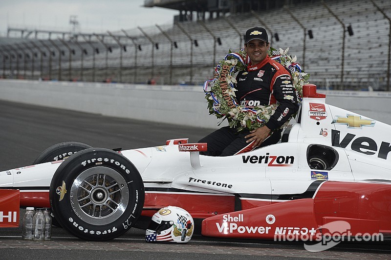 Le vainqueur Juan Pablo Montoya, Team Penske Chevrolet pendant le photoshoot du vainqueur