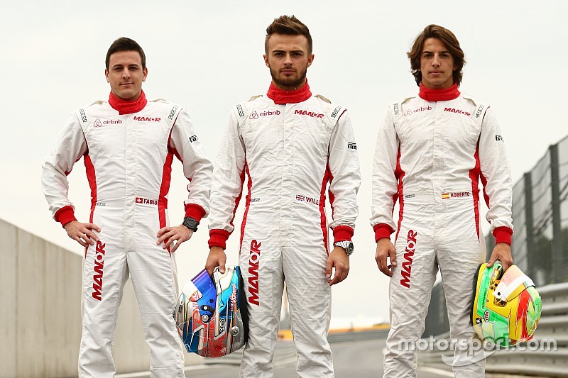 Fabio Leimer, Will Stevens et Roberto Merhi, Manor F1 Team