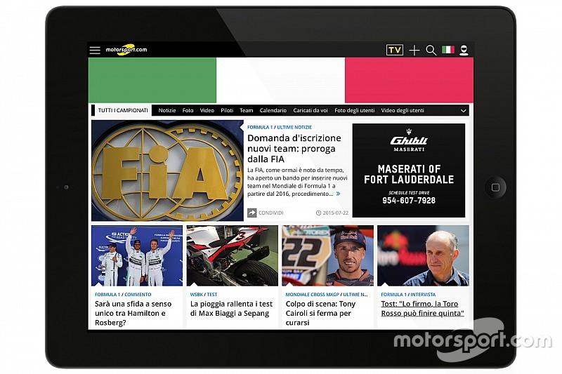 Motorsport.com запускает новую платформу на итальянском языке
