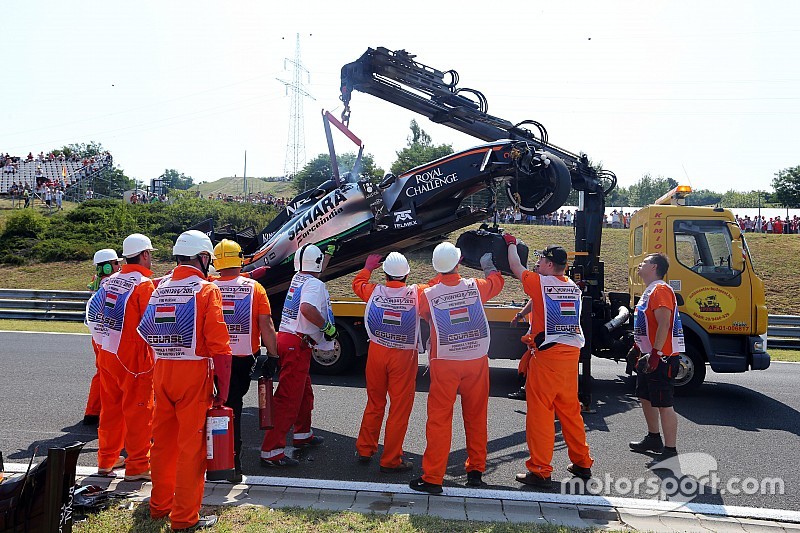 Force India no estará en la segunda práctica tras el accidente de Pérez