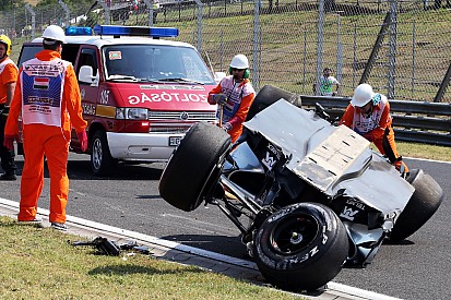 El accidente asustó a Sergio Pérez