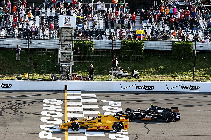 Hunter-Reay wins carnage-filled Pocono race