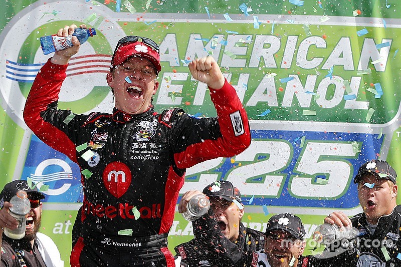 Race winner John Hunter Nemechek, SWM-NEMCO Motorsports Chevrolet