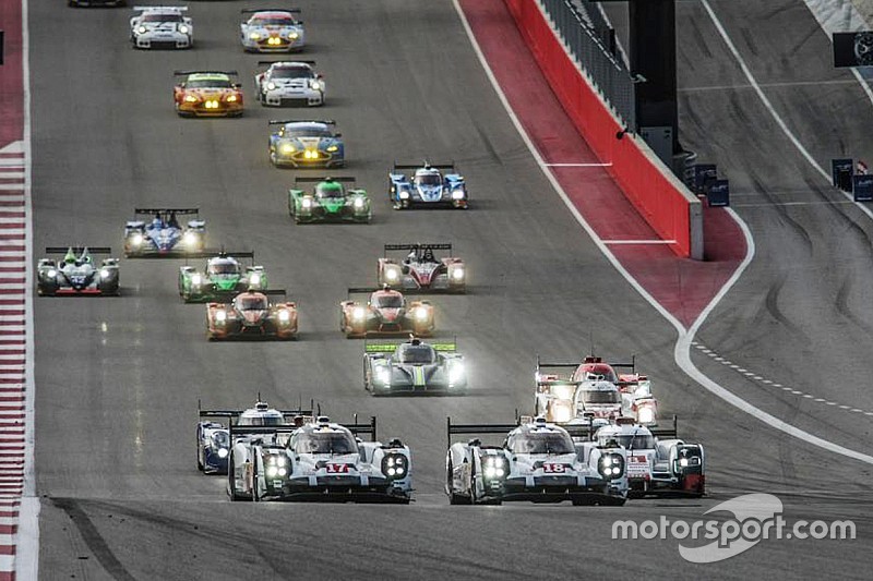 Partenza: #18 Porsche Team Porsche 919 Hybrid: Romain Dumas, Neel Jani, Marc Lieb leads