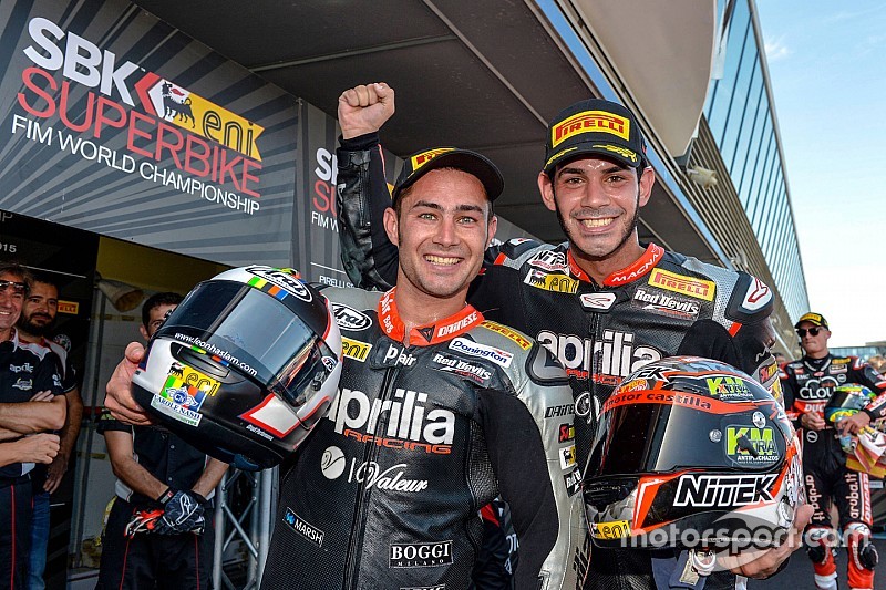 Leon Haslam, Aprilia Racing Team et Jordi Torres, Aprilia Racing Team