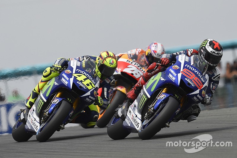 Jorge Lorenzo, Valentino Rossi, Yamaha Factory Racing et Dani Pedrosa, Repsol Honda Team