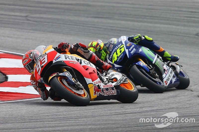 Marc Márquez, Repsol Honda Team y Valentino Rossi, Yamaha Factory Racing