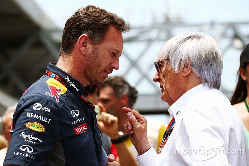 (L to R): Christian Horner, Red Bull Racing Team Principal with Bernie Ecclestone