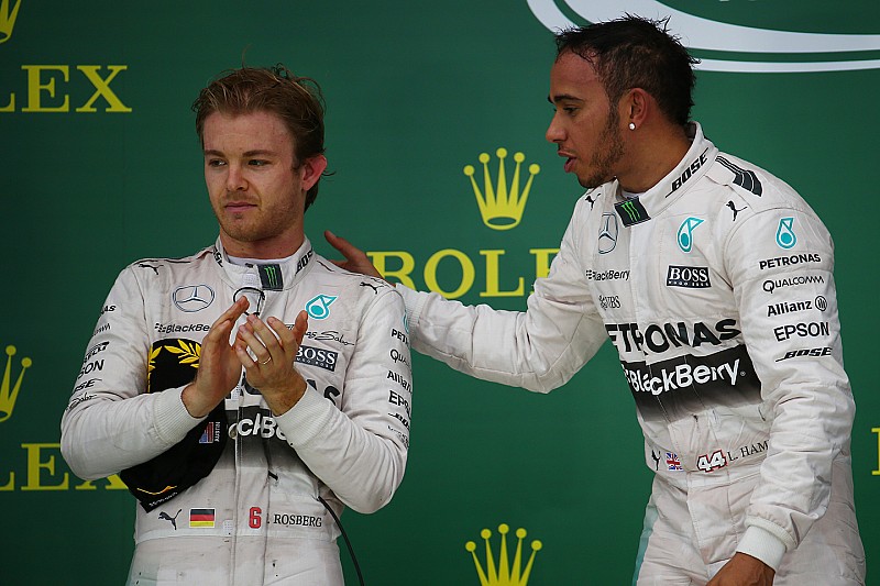 Podium: 2. Nico Rosberg, Mercedes AMG F1 W06; 1. Lewis Hamilton, Mercedes AMG F1