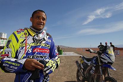 Sherco TVS end stage two on high, Santosh struggles