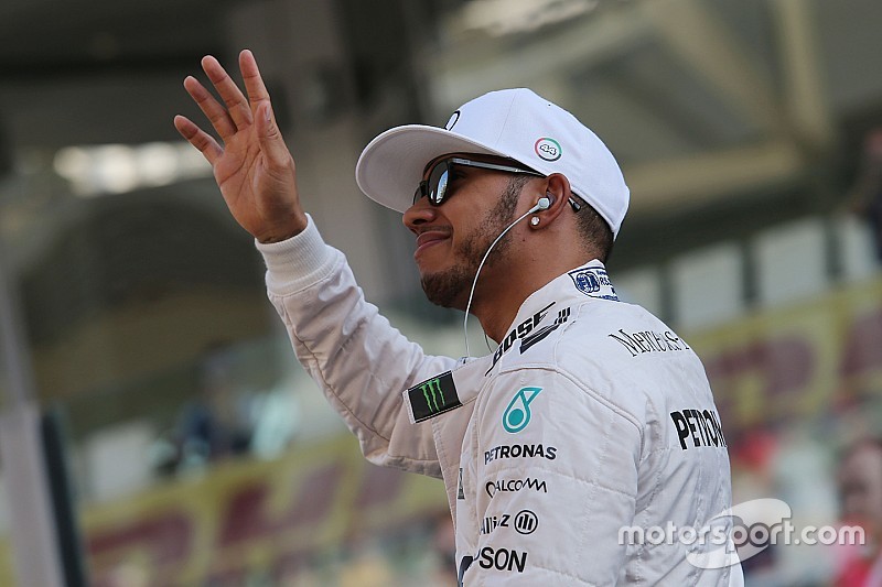 Lewis Hamilton, Mercedes AMG F1 op de rijdersparade