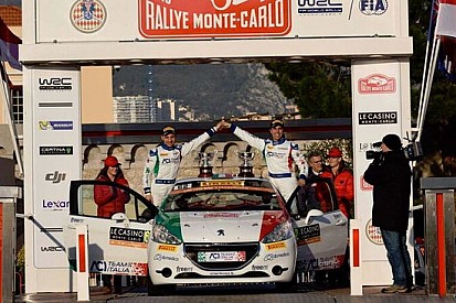 Fabio Andolfi sul podio del WRC3 a Monte-Carlo