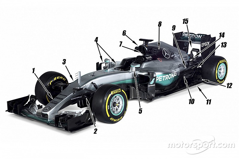 Mercedes AMG F1 W07 detalle