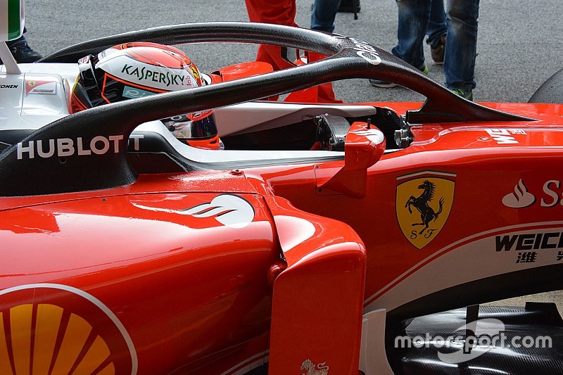 Raikkonen test als eerste rijder halo cockpit-bescherming