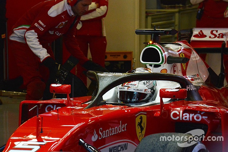 Sebastian Vettel, Ferrari SF16-H, in pista con l'Halo