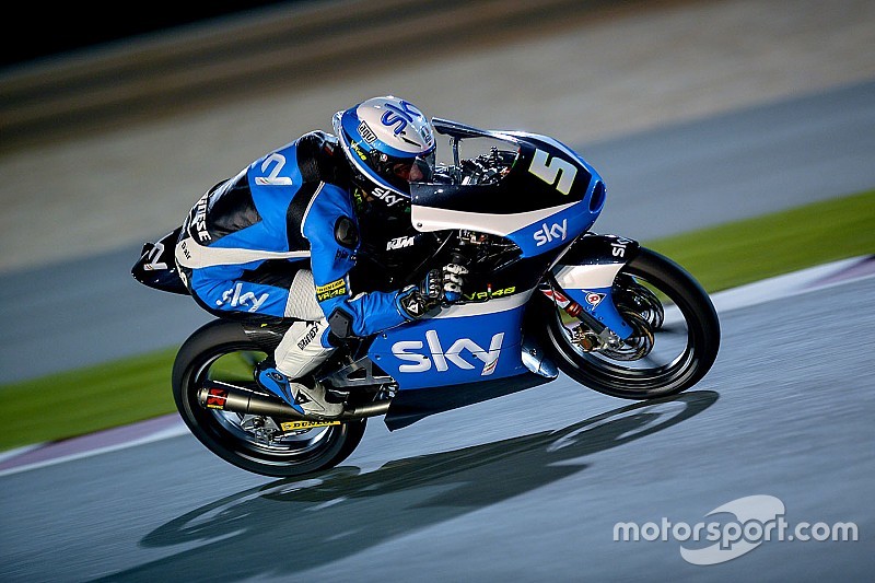 Romano Fenati in pole position a tempo scaduto in Qatar