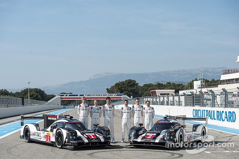 #1 Porsche Team Porsche 919 Hybrid: Timo Bernhard, Mark Webber, Brendon Hartley and #2 Porsche Team Porsche 919 Hybrid: Romain Dumas, Neel Jani, Marc Lieb