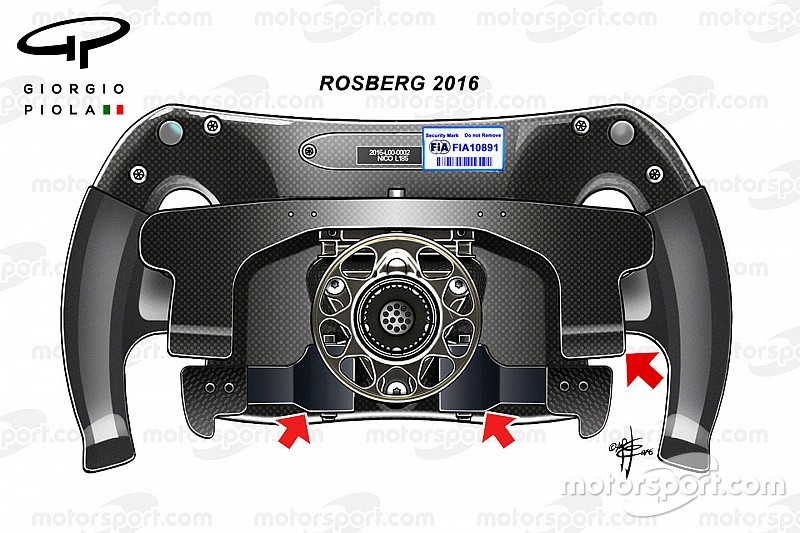 Volante 2016 de Rosberg, vista trasera