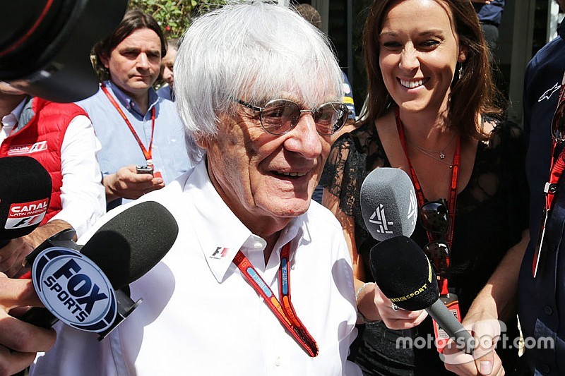Bernie Ecclestone with the media