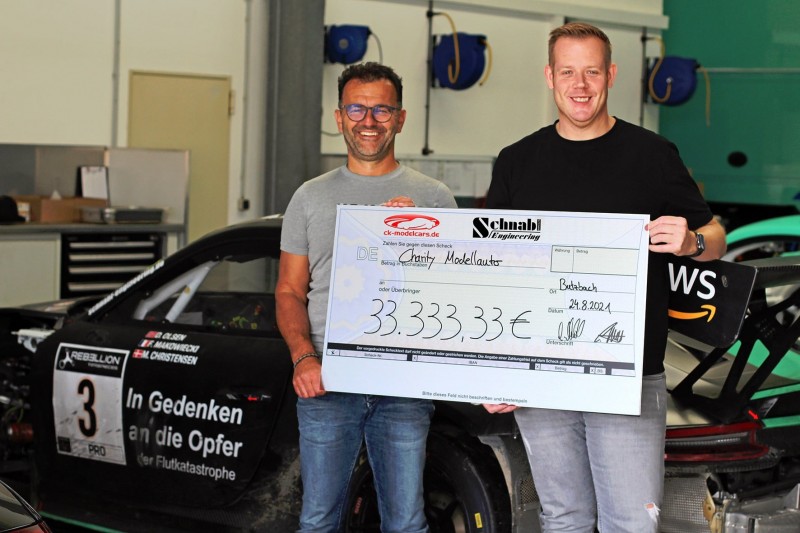 Schnabl sammelt durch Spa-Einsatz 33.333,33 Euro Spendengelder