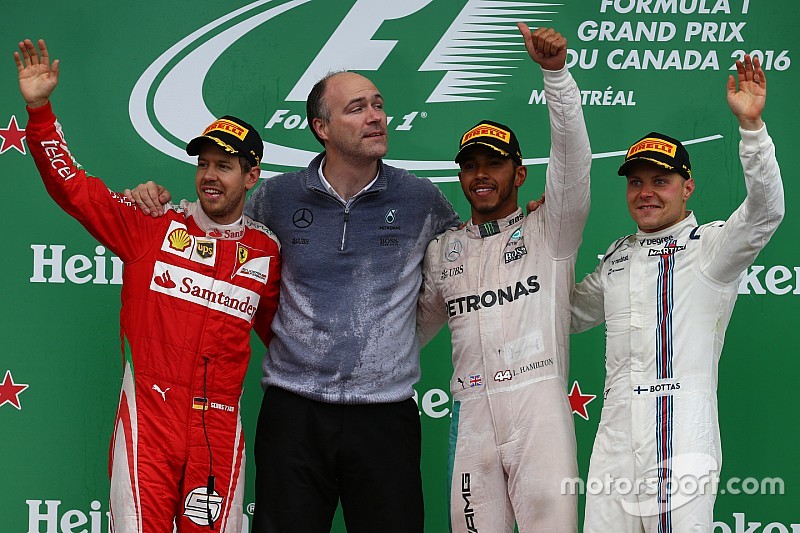 F1カナダGP決勝:ハミルトンがベッテルとの一騎打ちを制し連勝。フェラーリは戦略を過信!?