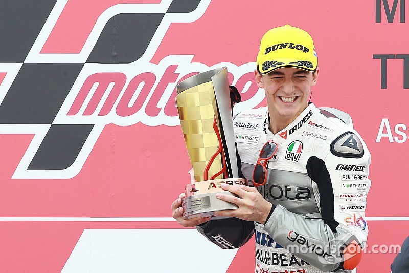 Podio: il vincitore Francesco Bagnaia, Aspar Team Mahindra