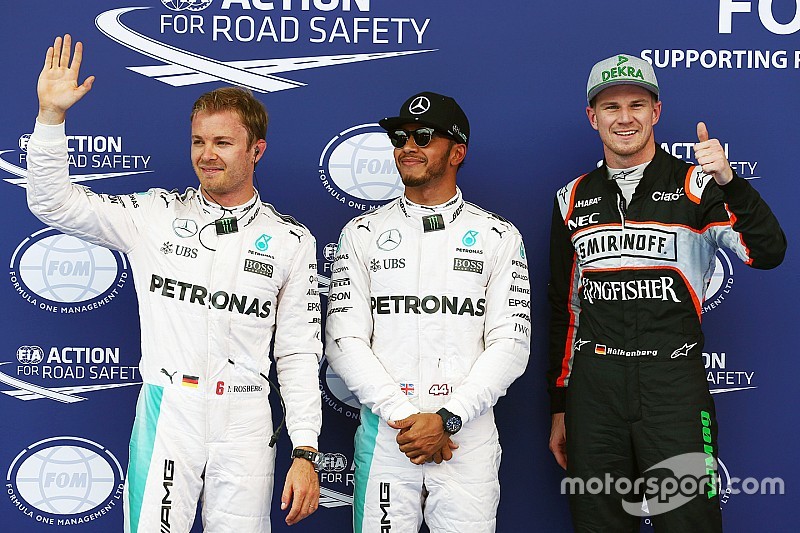 Pole Position für Lewis Hamilton, Mercedes AMG F1 Team; 2. Nico Rosberg, Mercedes AMG F1 Team; 3. Ni