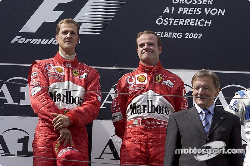 Pódio: Michael Schumacher e Rubens Barrichello