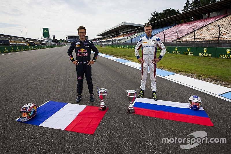 Pierre Gasly, PREMA Racing et Sergey Sirotkin, ART Grand Prix