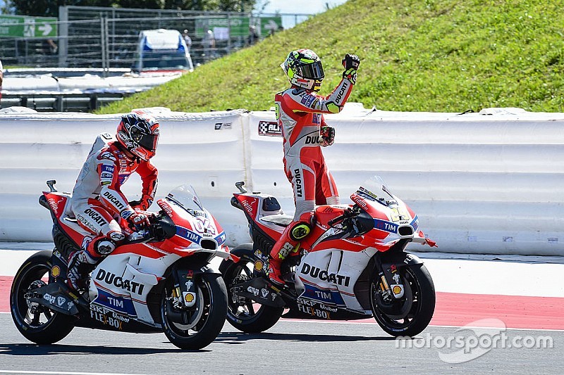 Winner Andrea Iannone, Ducati Team and second place Andrea Dovizioso, Ducati Team