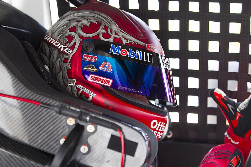 Tony Stewart trying to get back the helmet he chucked at Matt Kenseth