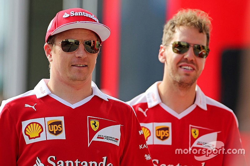 Kimi Raikkonen, Scuderia Ferrari y Sebastian Vettel, Scuderia Ferrari