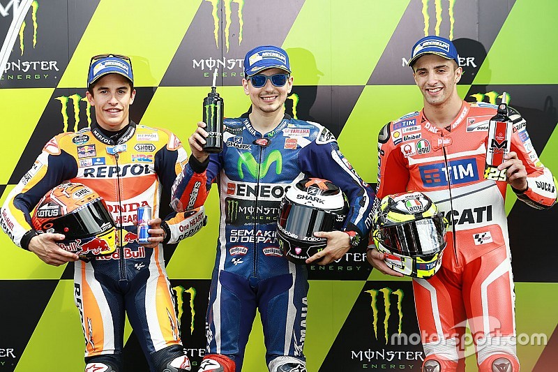 Polesitter Jorge Lorenzo, Yamaha Factory Racing, peringkat kedua Marc Marquez, Repsol Honda Team, pe