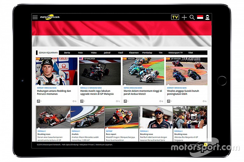 Motorsport.com espande il numero globale dei suoi lettori e lancia Motorsport.com - INDONESIA