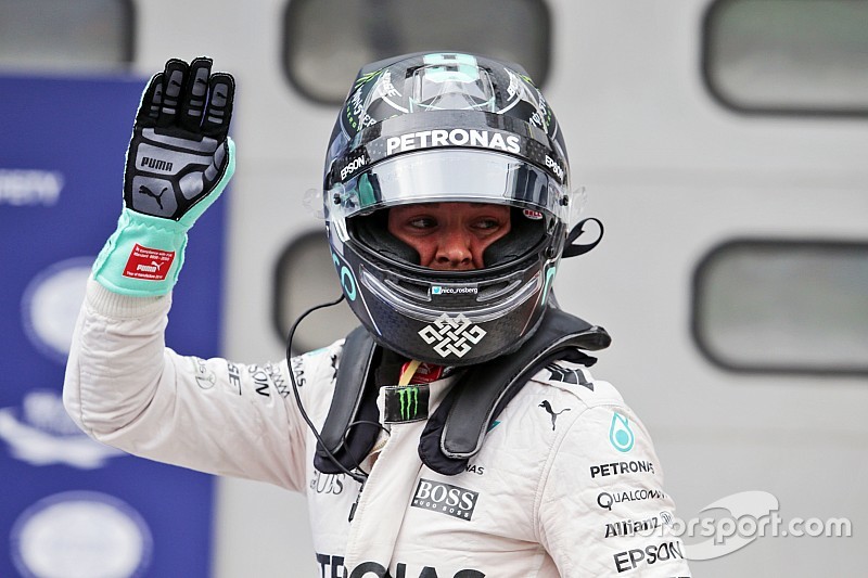 Nico Rosberg, Mercedes AMG F1 fête sa deuxième place dans le Parc Fermé