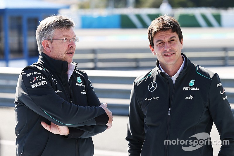 Ross Brawn, Mercedes AMG F1 Team Principal with Toto Wolff, Mercedes AMG F1 Shareholder and Executiv