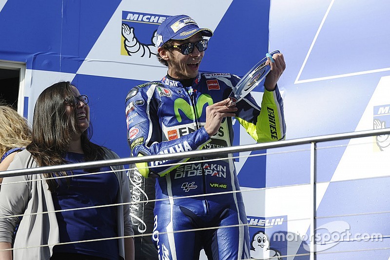 Podium : le second Valentino Rossi, Yamaha Factory Racing