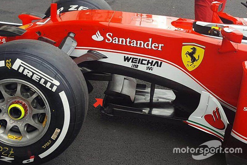 Technique - L'ailette sur le splitter de la Ferrari SF16-H