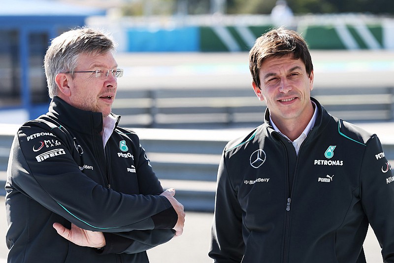 Ross Brawn, Mercedes-Teamchef, mit Toto Wolff, Mercedes-Sportchef